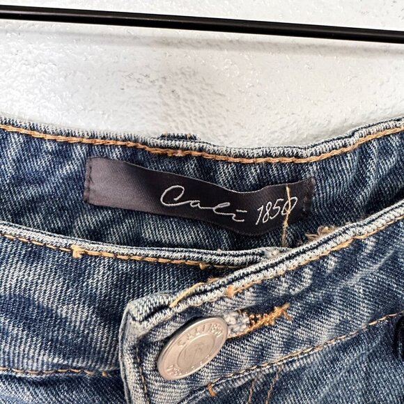 NWT Cali 1850 Jogger Jeans High Rise Destructed Rigid Denim 14 - Picture 3 of 6